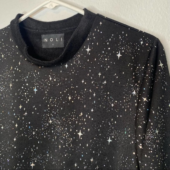 Noli Celestial Crew Neck Sweatshirt Black & Silver - Picture 5 of 6